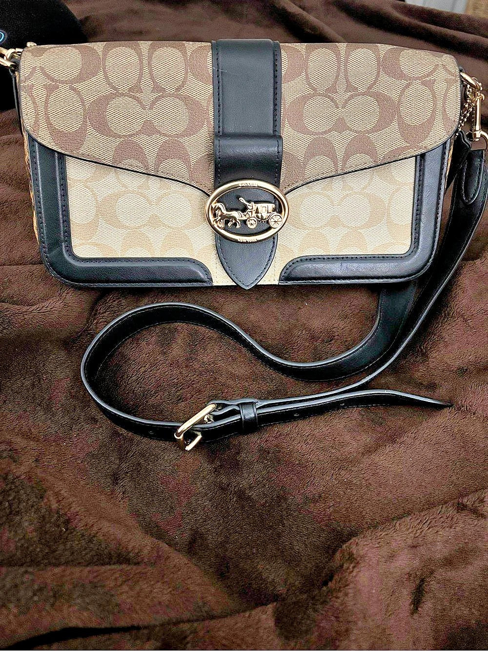Coach Rogue Crossbody Bag in Brown & Black